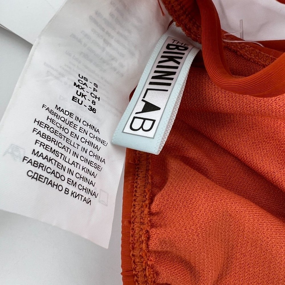 The Bikini Lab Bandeau Bikini Two Piece Set Orange Strappy NWT - Picture 12 of 12